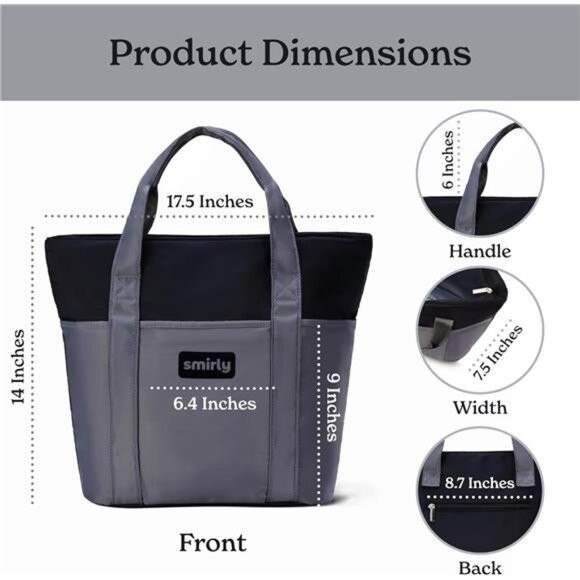 Large Insulated Cooler Bag, Thermal Insulated Grocery Bags, Collapsible - Picture 2 of 7